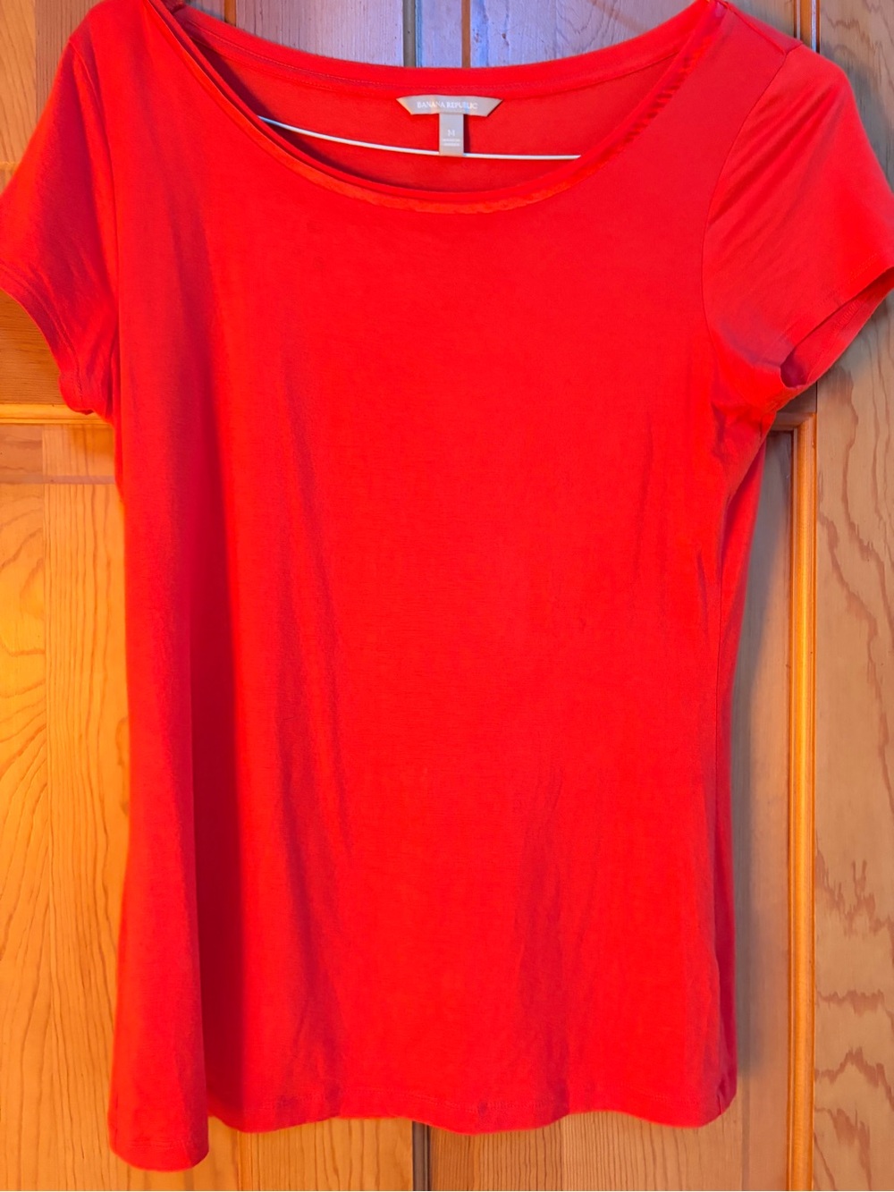 Red Scoop Neck Women's Top -